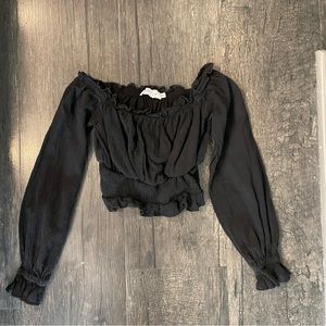 Petal and Pup crop top long sleeve XS black top
